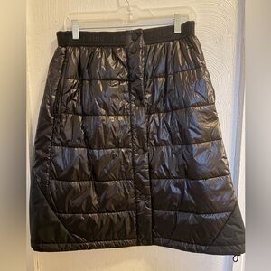 Fire+Ice Puffer Shiny Black A-Line Skirt